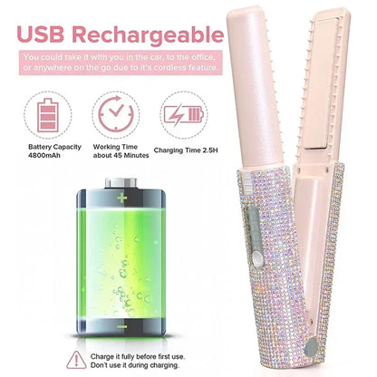 Wireless Hair Styler Flat Iron